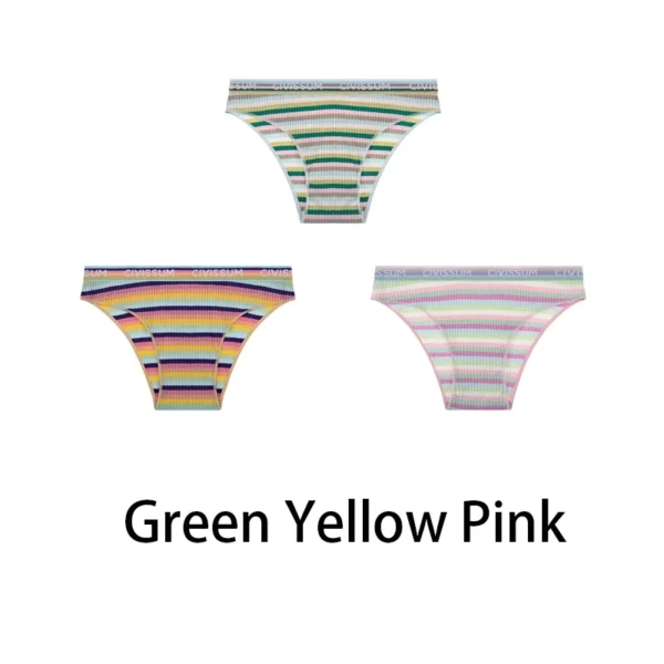 Pack 3 Tangas Rayadas Multicolor – Vibrantes, Cómodas y con Estilo