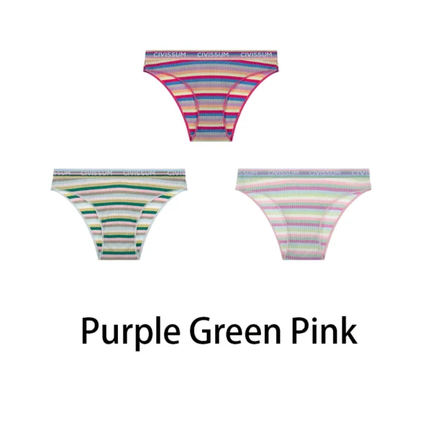 Pack 3 Tangas Rayadas Multicolor – Vibrantes, Cómodas y con Estilo