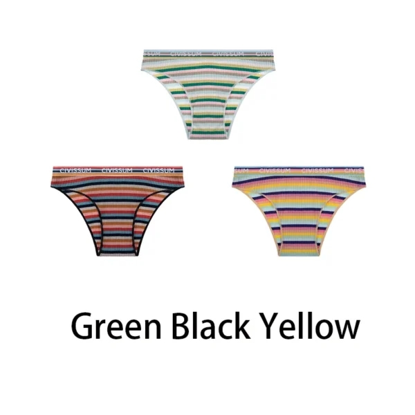 Pack 3 Tangas Rayadas Multicolor – Vibrantes, Cómodas y con Estilo
